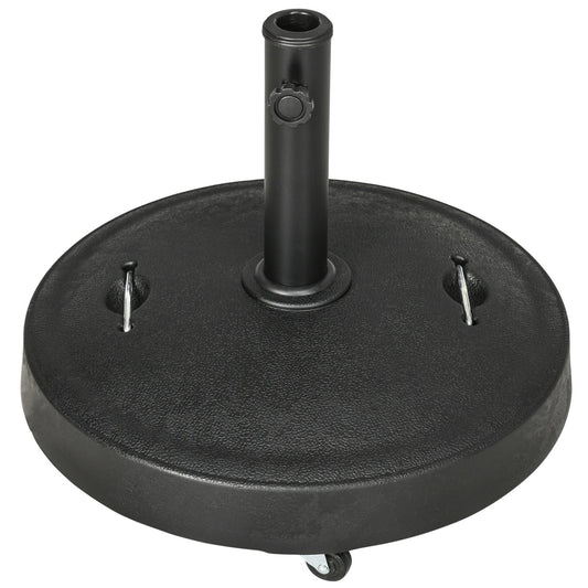 Mobile umbrella stand with wheels, 23.5 kg, black