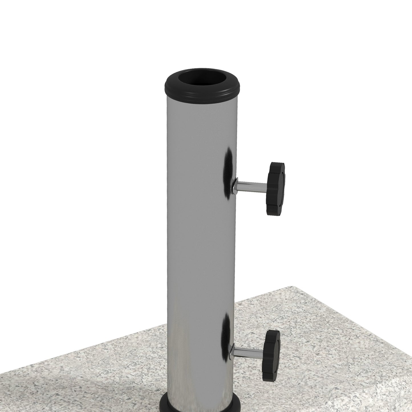 Semi-round parasol base, granite, 25 kg, fits 32-48 mm poles