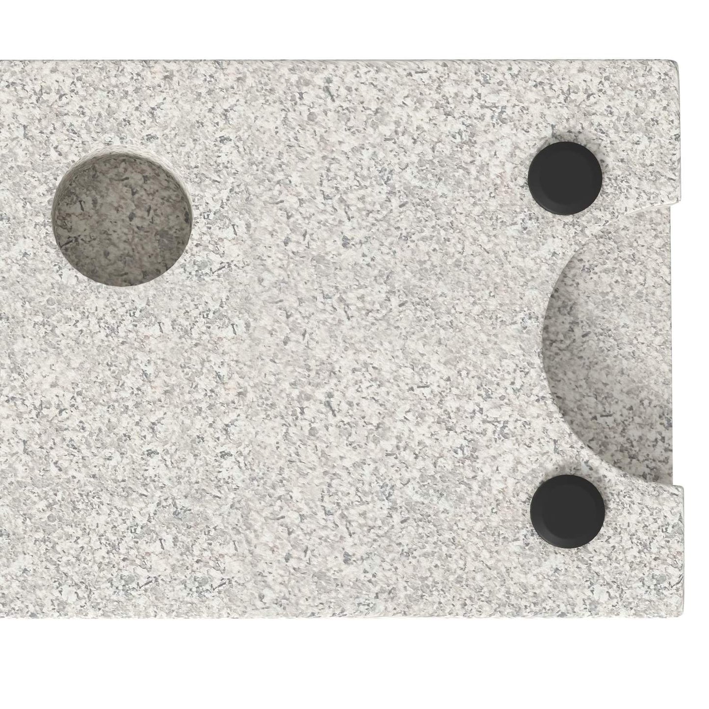 Semi-round parasol base, granite, 25 kg, fits 32-48 mm poles