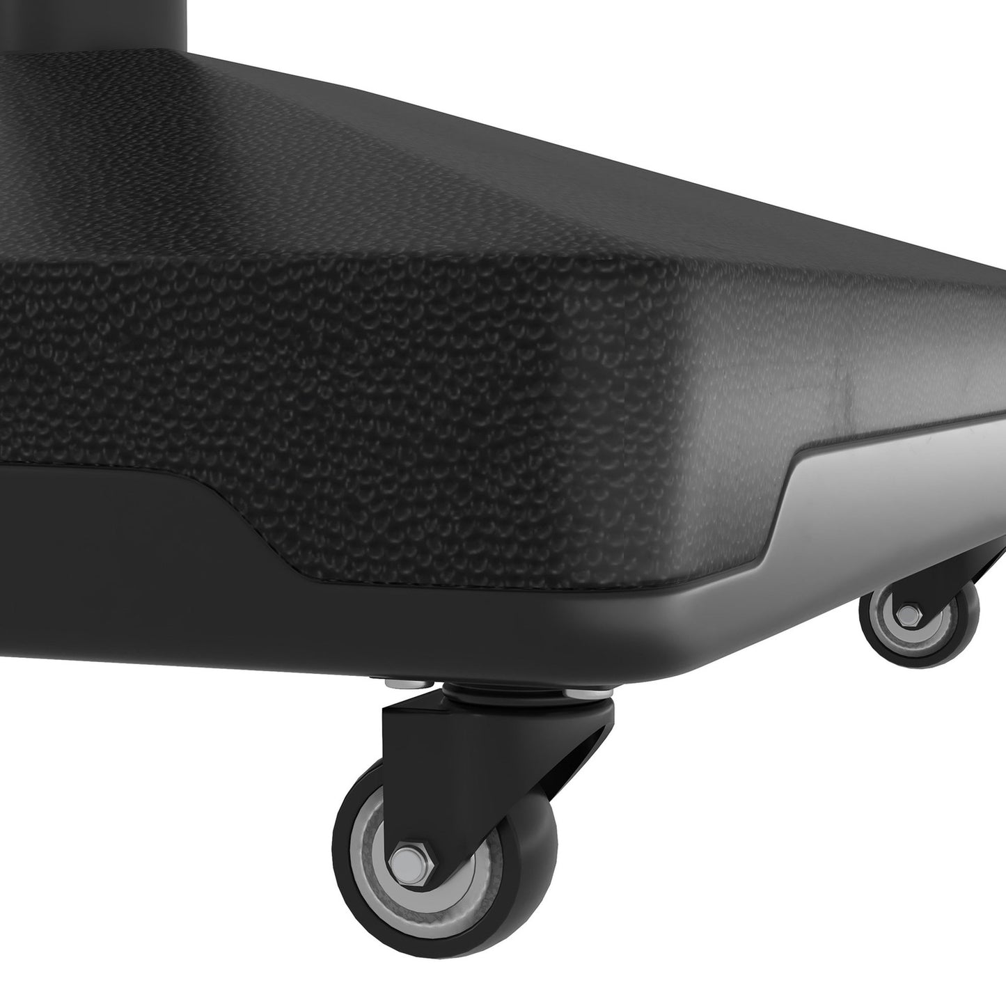 Black parasol stand with wheels, 21kg Capacity, Fits 24-38mm