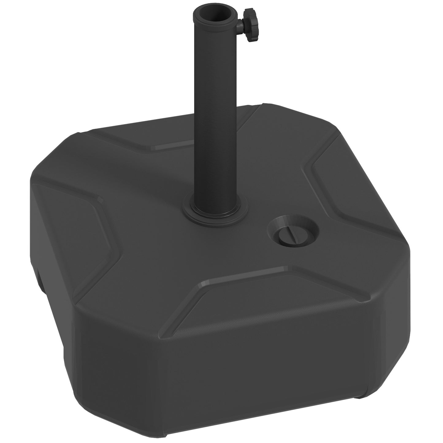 Square umbrella stand, 25 kg refillable base, 38/48 mm tube