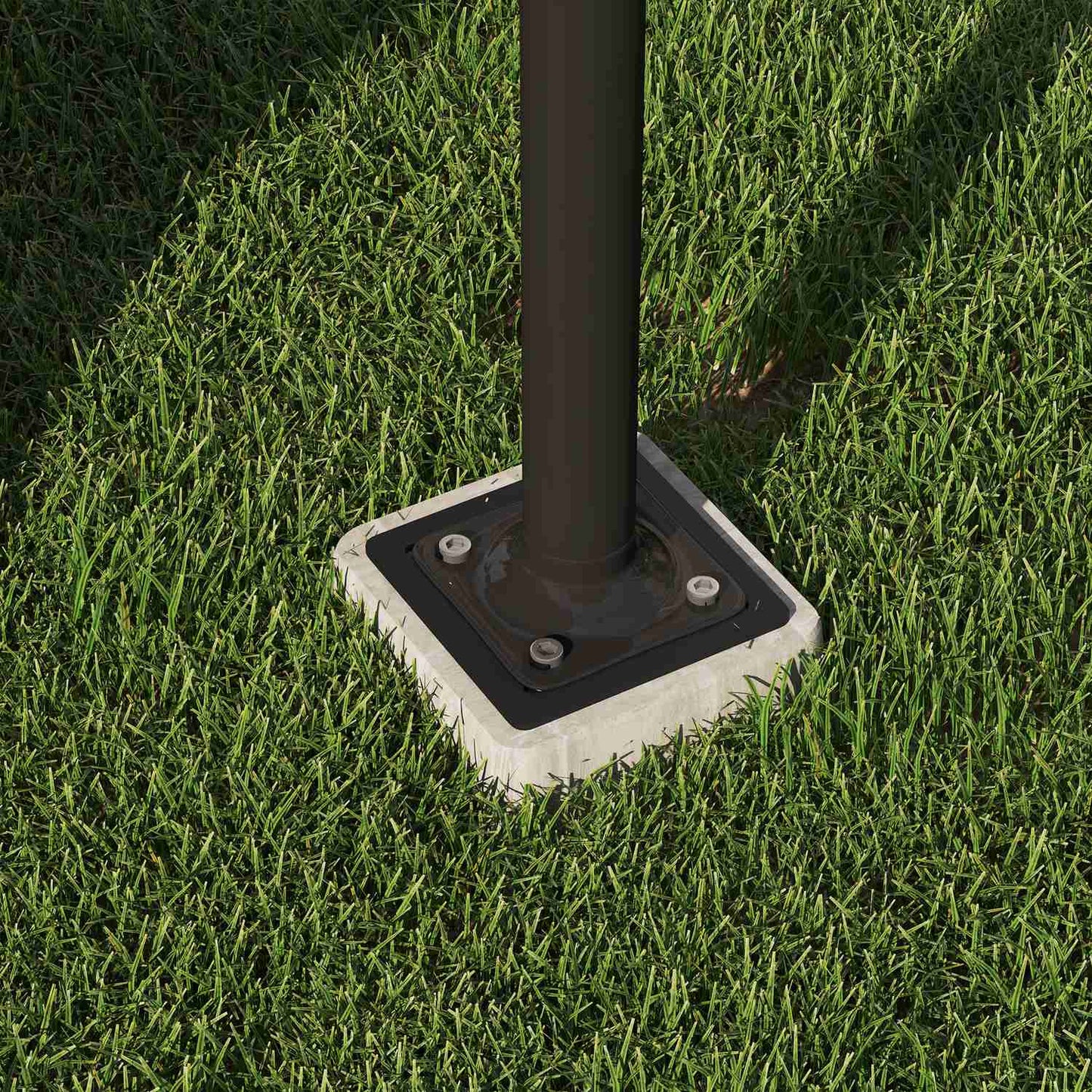 Concrete Cantilever umbrella stand, square, dark grey