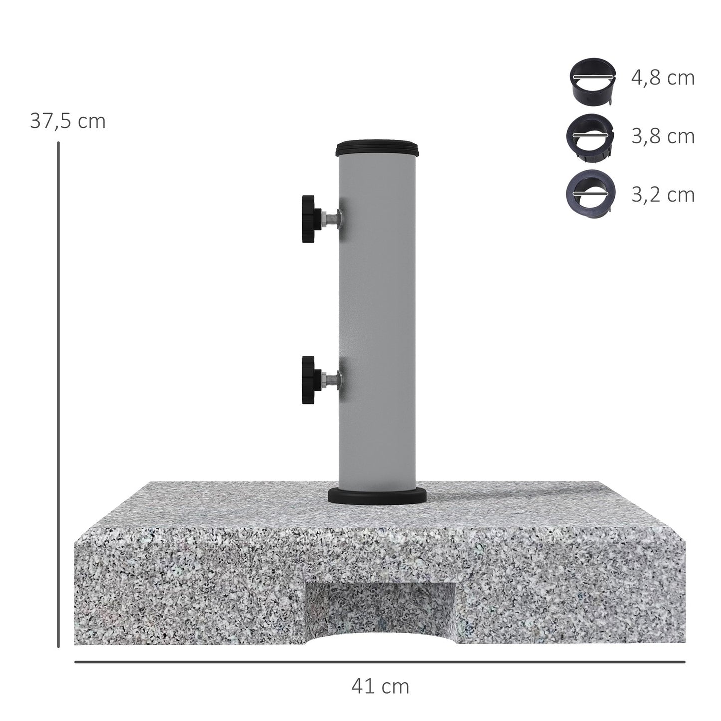Granite Parasol Base, 28kg with wheels - Fits Ø32-48mm post