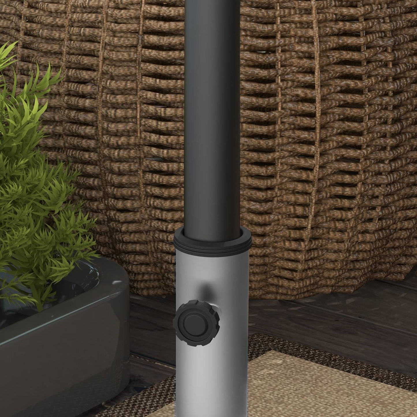 Granite Parasol Base, 28kg with wheels - Fits Ø32-48mm post