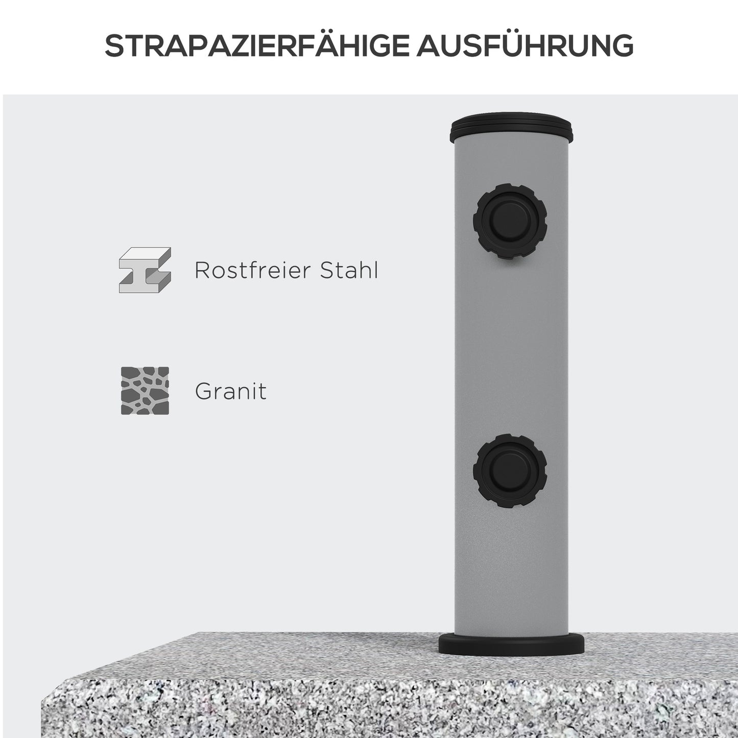 Granite Parasol Base, 28kg with wheels - Fits Ø32-48mm post