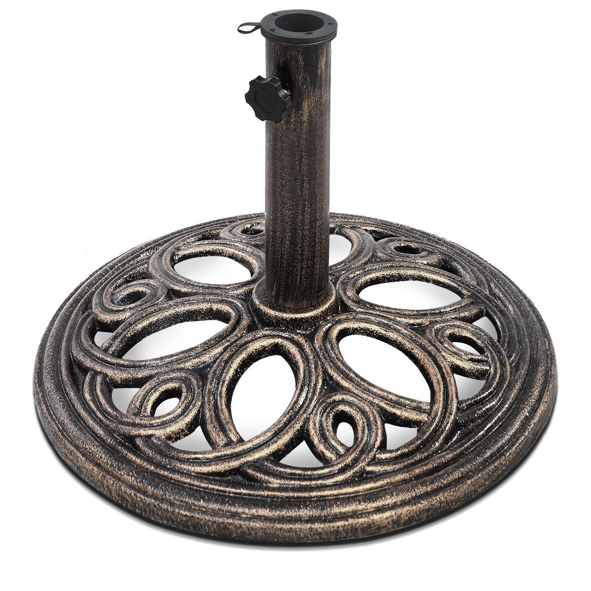 Parasol stand, stable umbrella stand made of robust cast iron for 38 mm to 48 mm poles