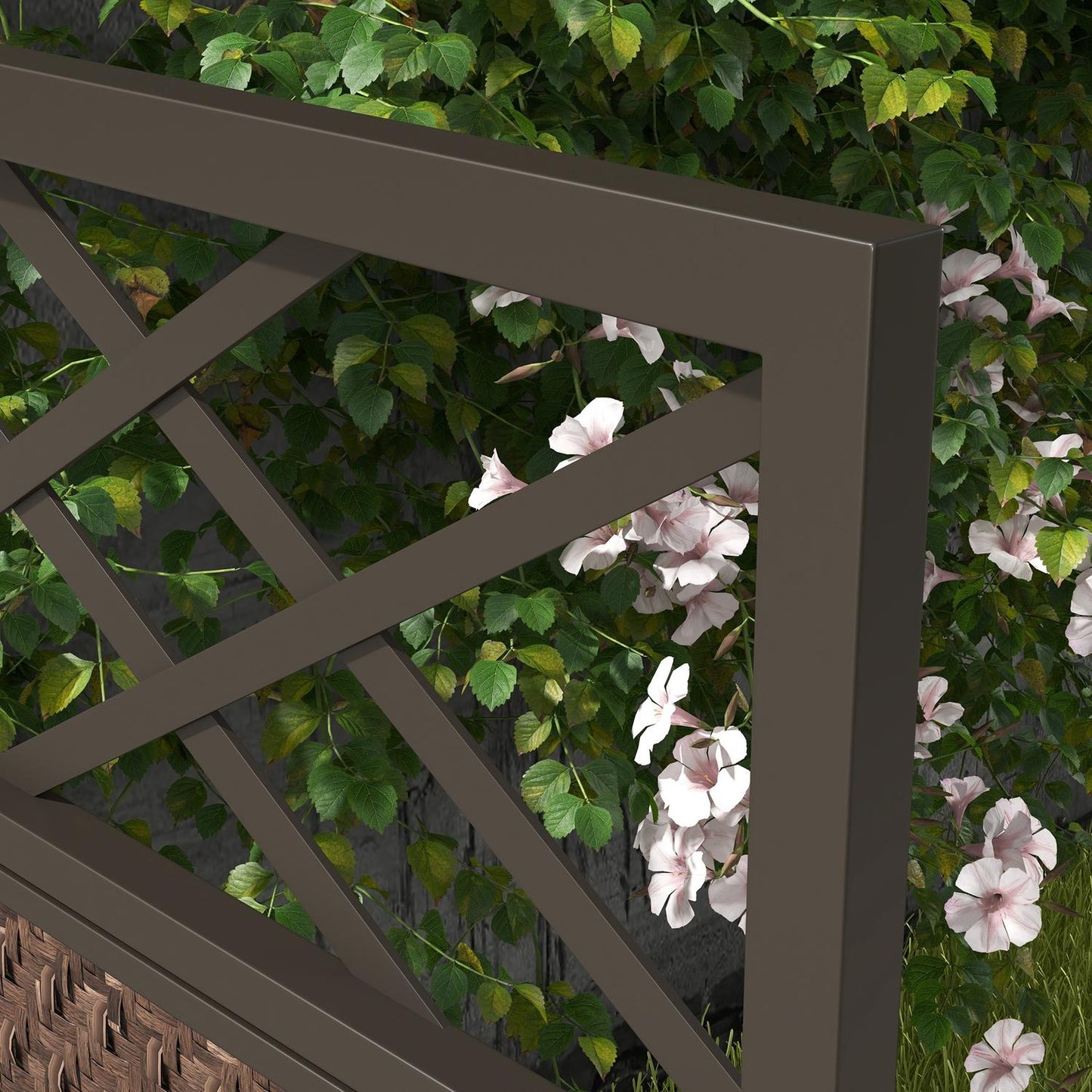 Garden room divider, Rattan look, UV resistant, 148x181 Cm