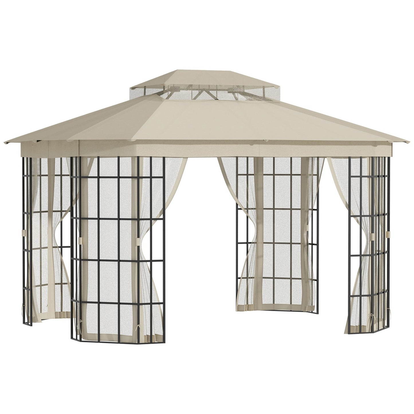 Outdoor marquee, Double roof - 3.65x3m, Mosquito net