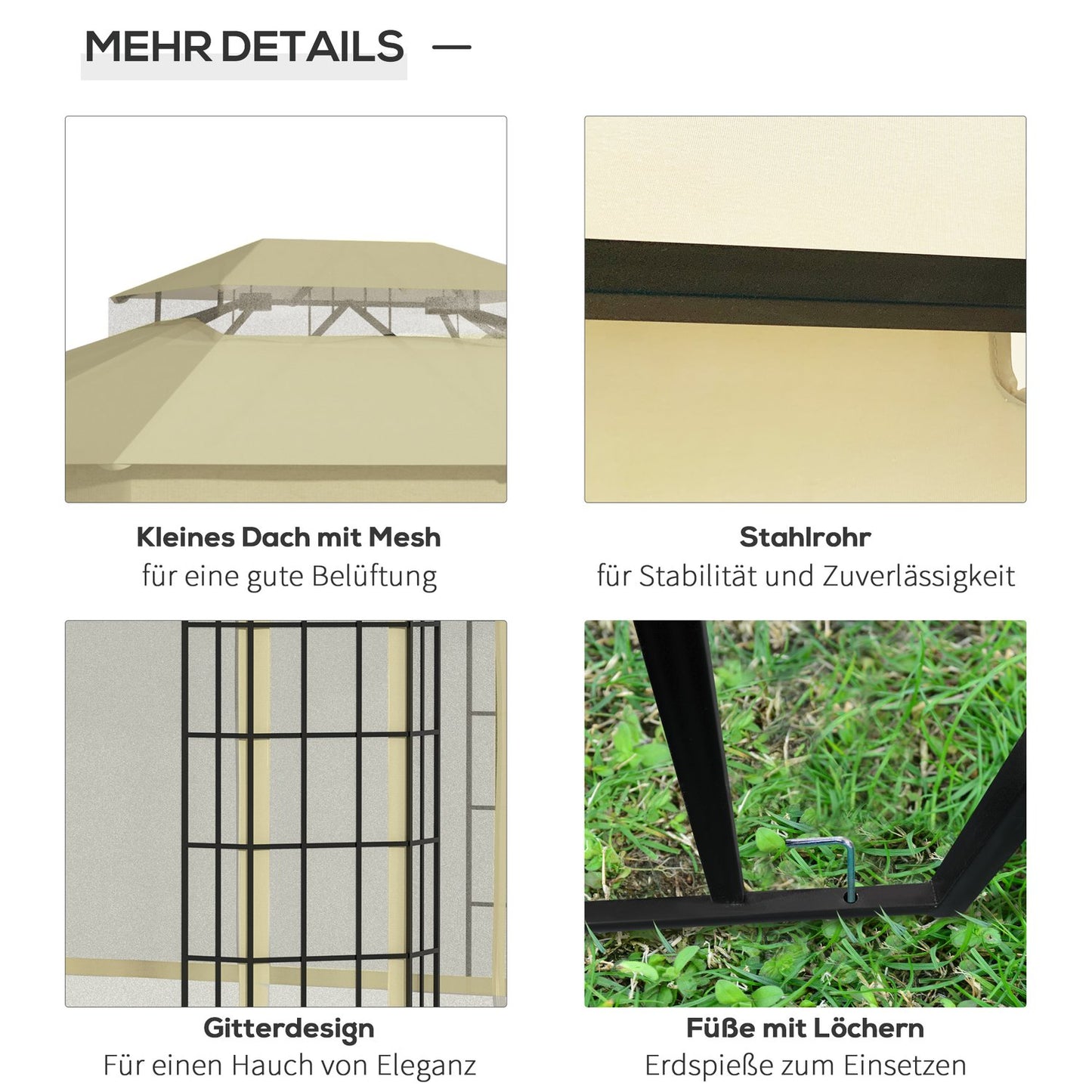 Outdoor marquee, Double roof - 3.65x3m, Mosquito net