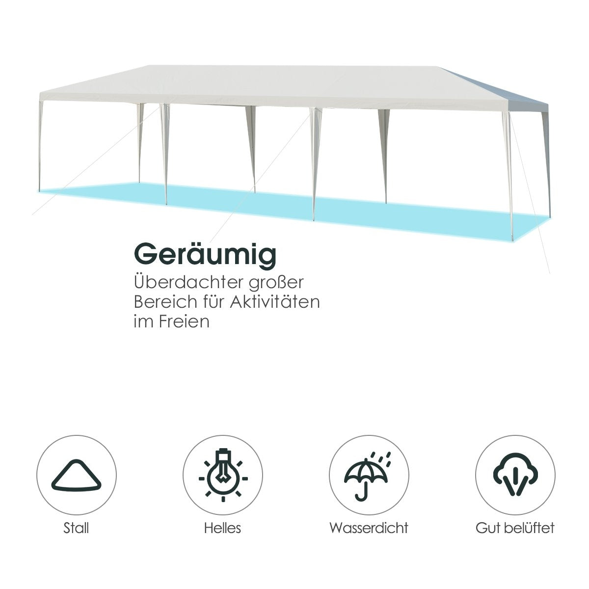 Party Tent 3m x 9m Waterproof Outdoor Gazebo White