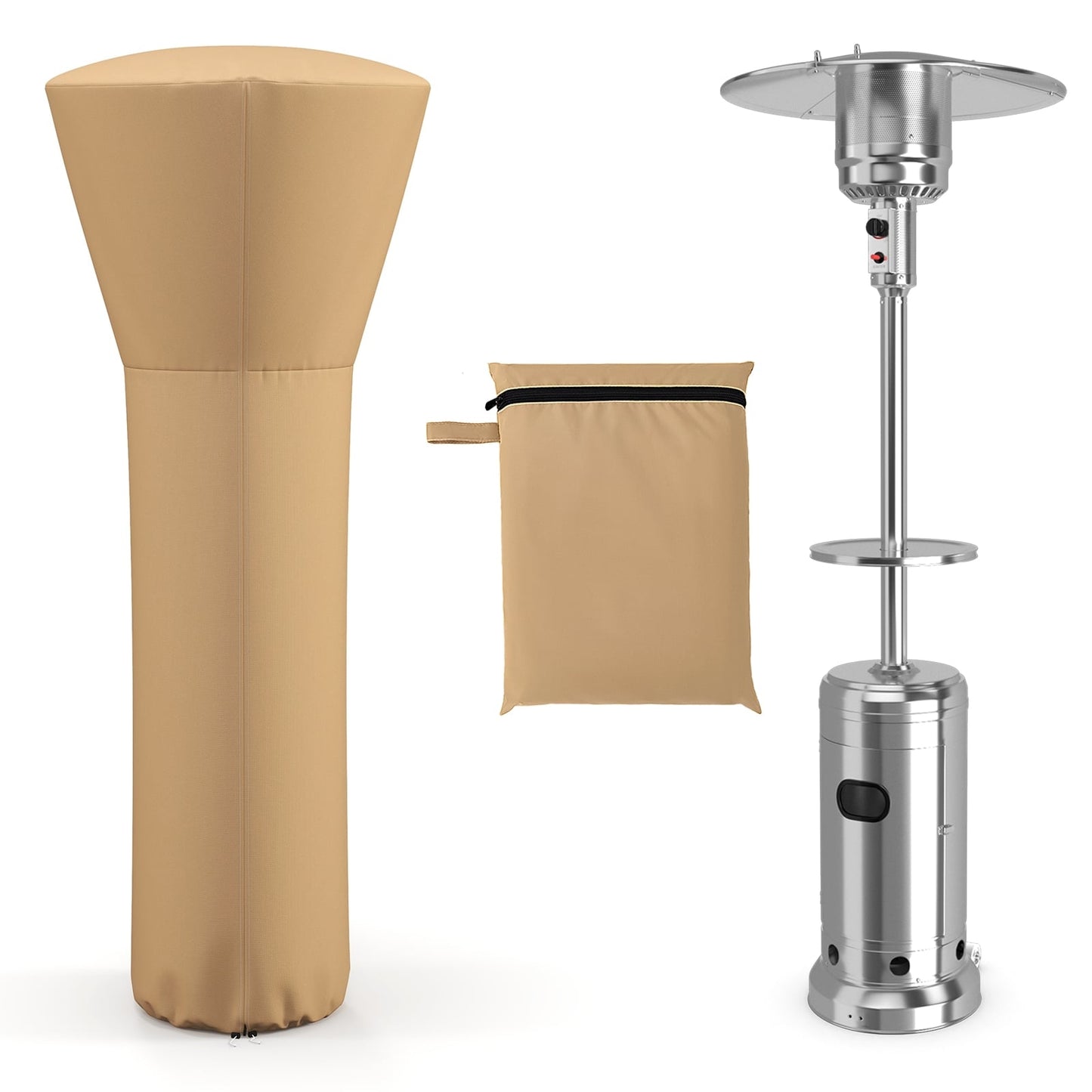 Patio Heater Cover, Weatherproof Oxford Fabric, Beige