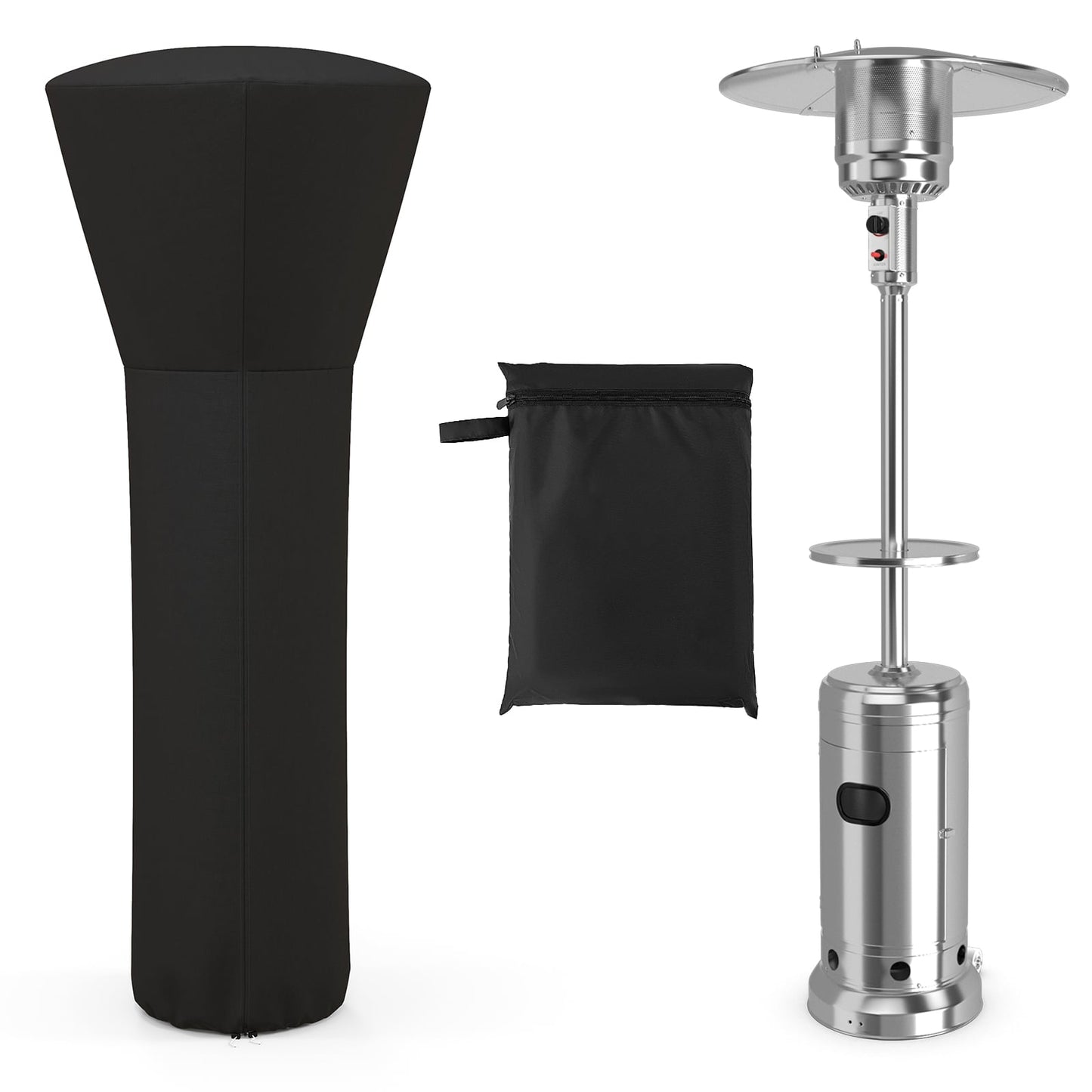 Patio Heater Cover, Weatherproof Oxford Fabric, Black