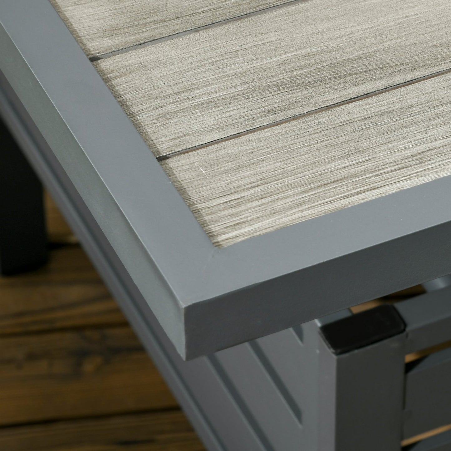 6-piece patio seating set, adjustable table, aluminum frame