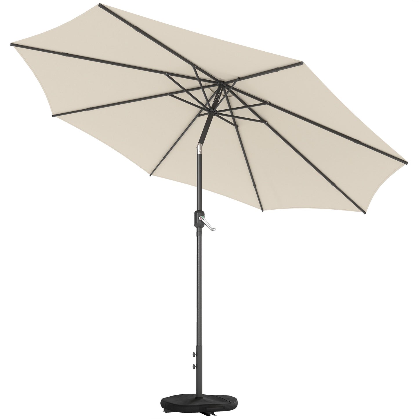 Patio Umbrella with Sandbag Weights, UV Protection, Cream