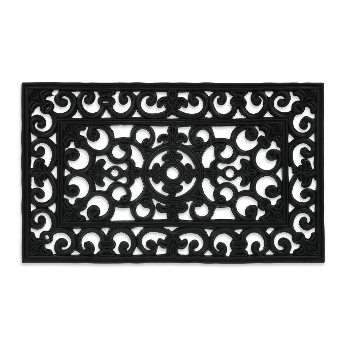 Patterned, rubber door mat
