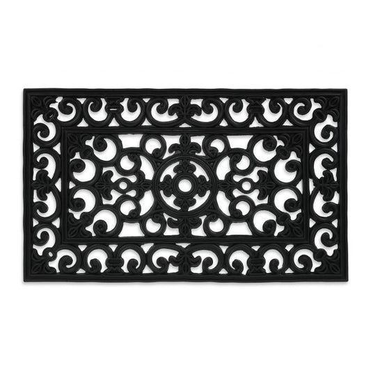 Patterned, rubber door mat