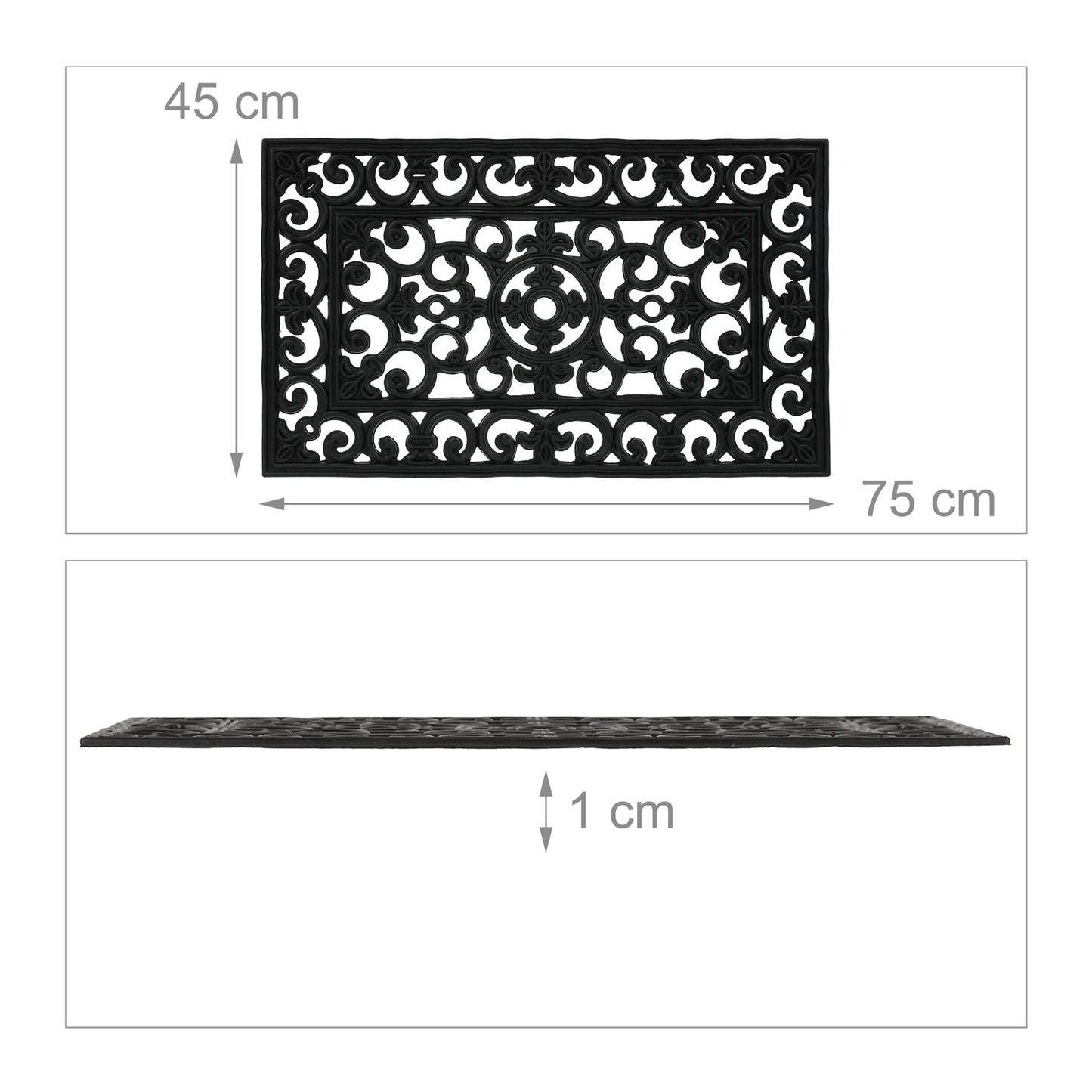 Patterned, rubber door mat