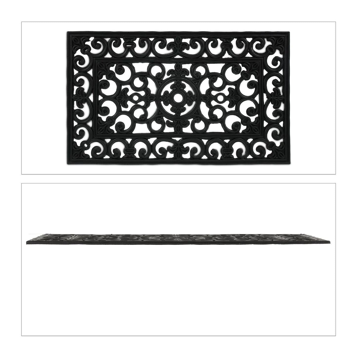 Patterned, rubber door mat
