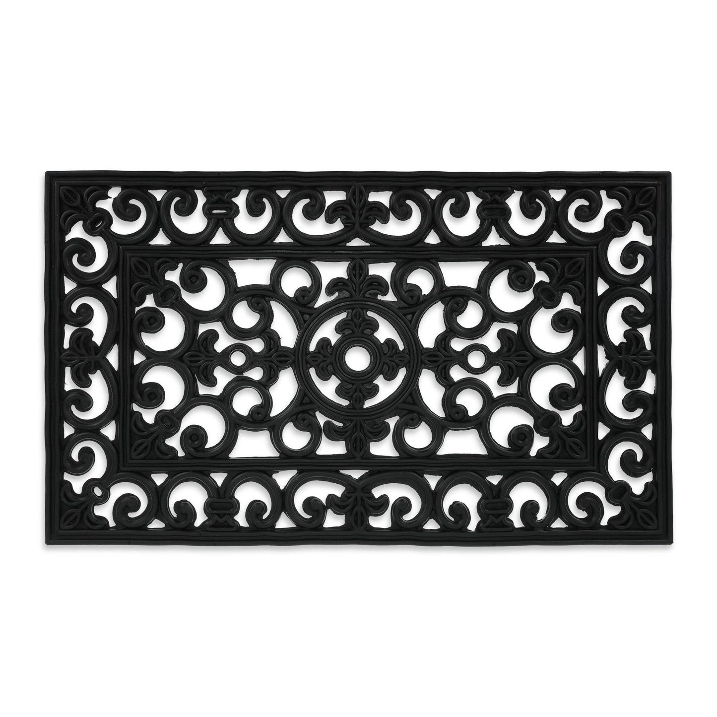 Patterned, rubber door mat