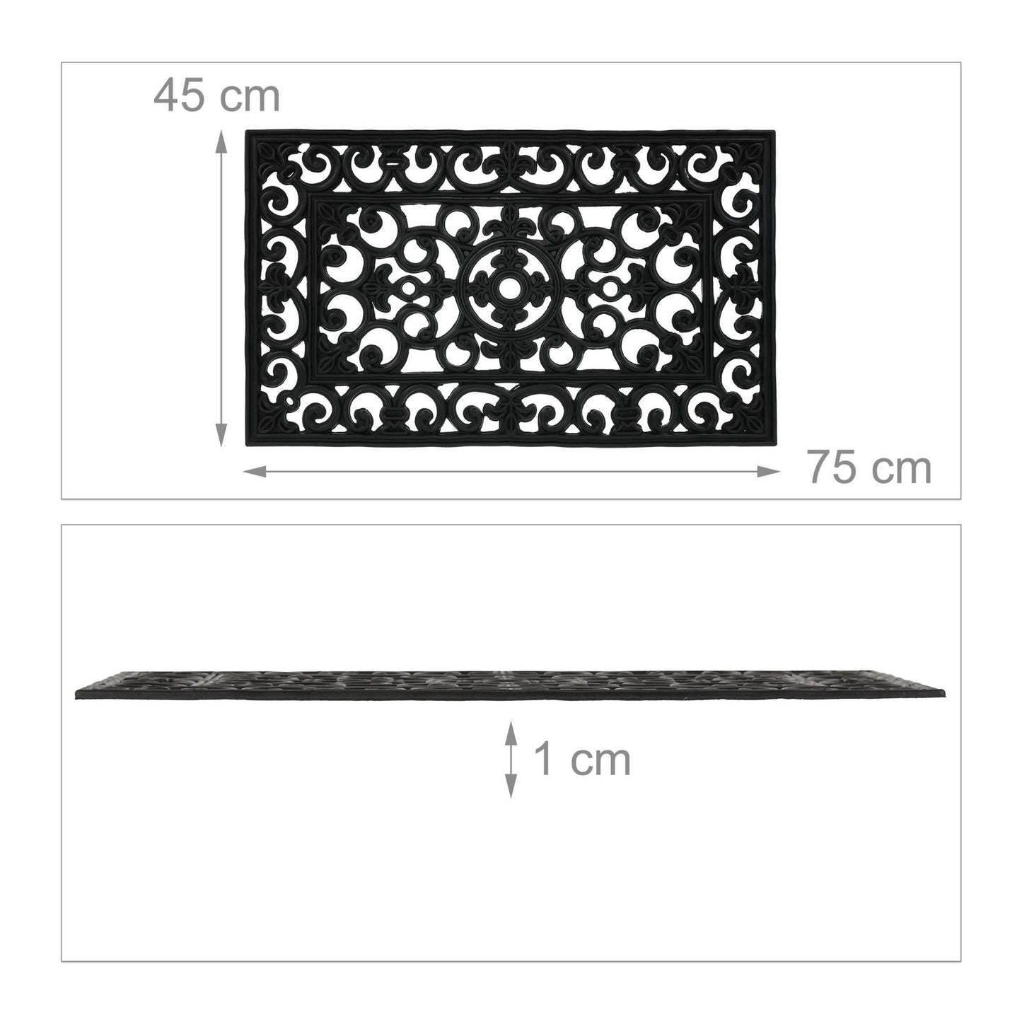 Patterned, rubber door mat
