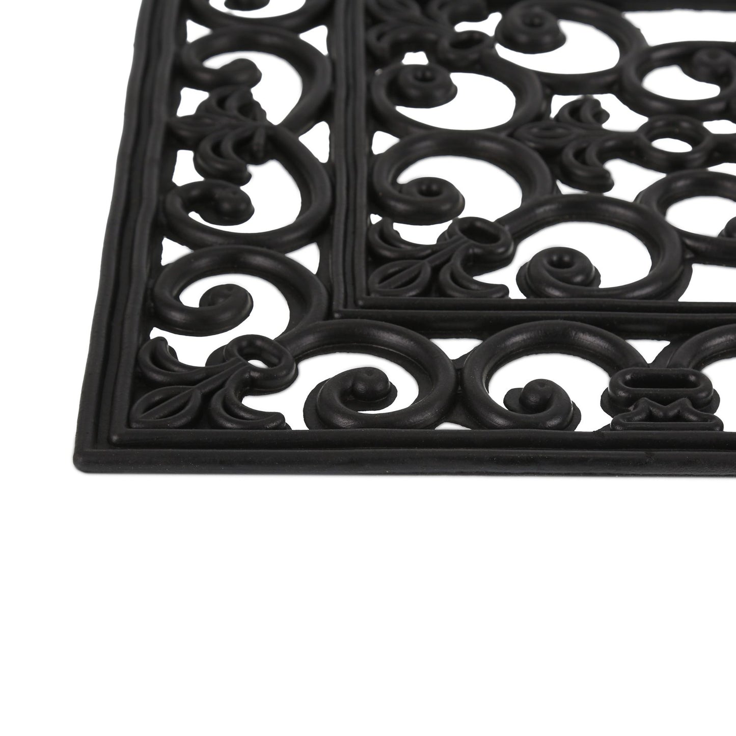 Patterned, rubber door mat
