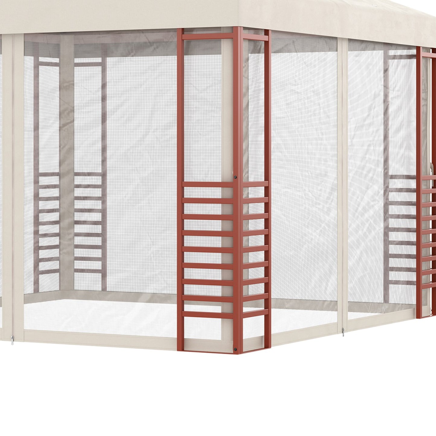 Party tent pavilion 2.96x2.96M for 15, beige, steel & polyester