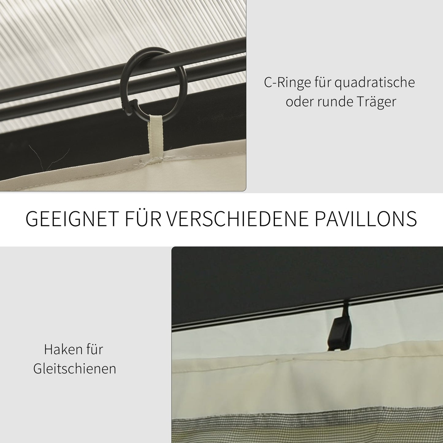 3x4M Beige Polyester Pavilion Side Panels for Party Tents