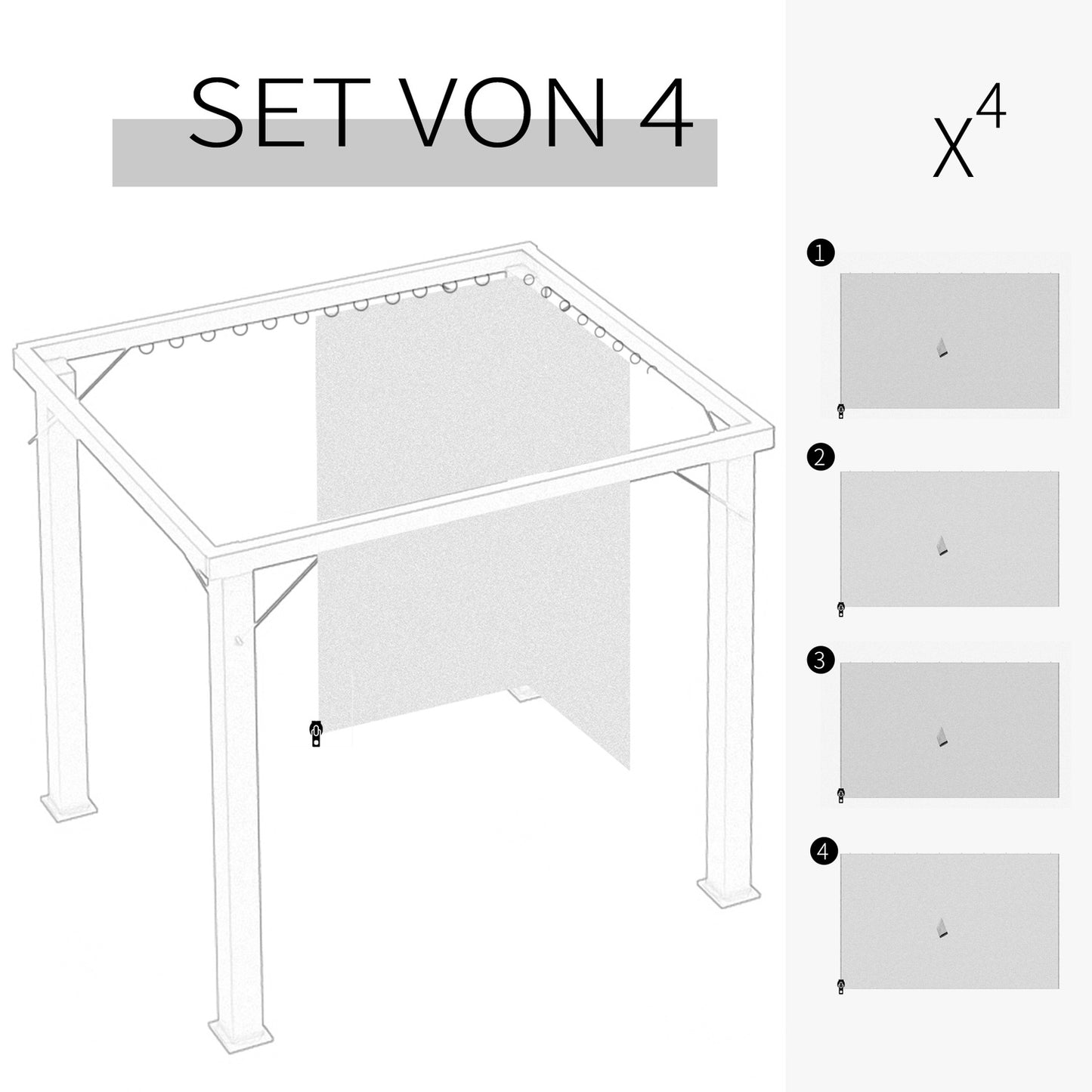 3x4M Beige Polyester Pavilion Side Panels for Party Tents