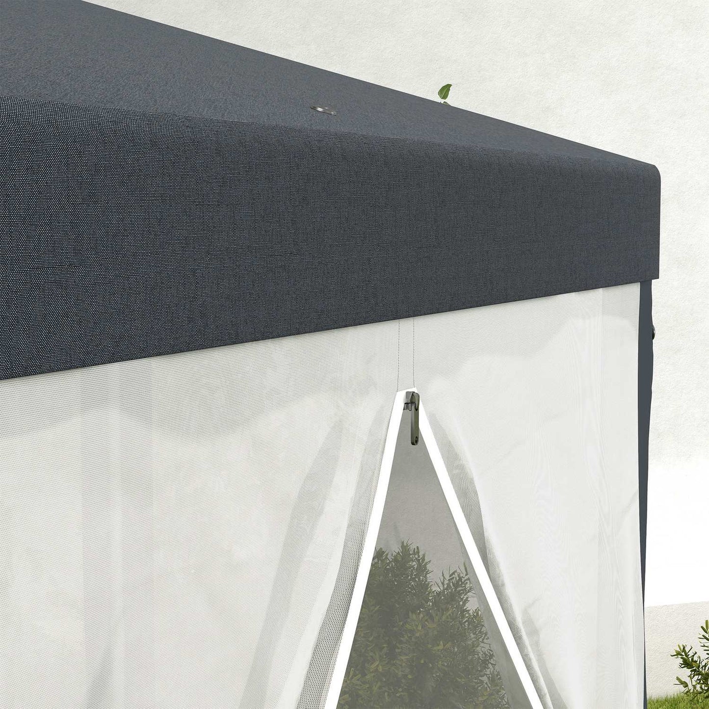Hexagonal 4x4m pavilion, polyester & metal, with mosquito net
