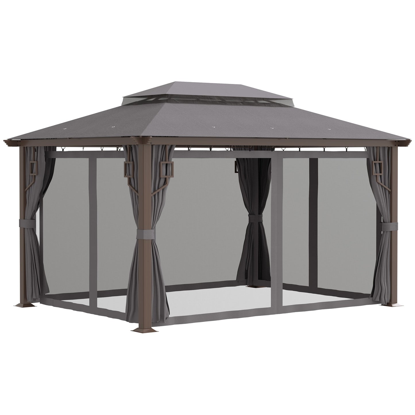 Outdoor garden pavilion tent, 4x3m, metal frame, mosquito net