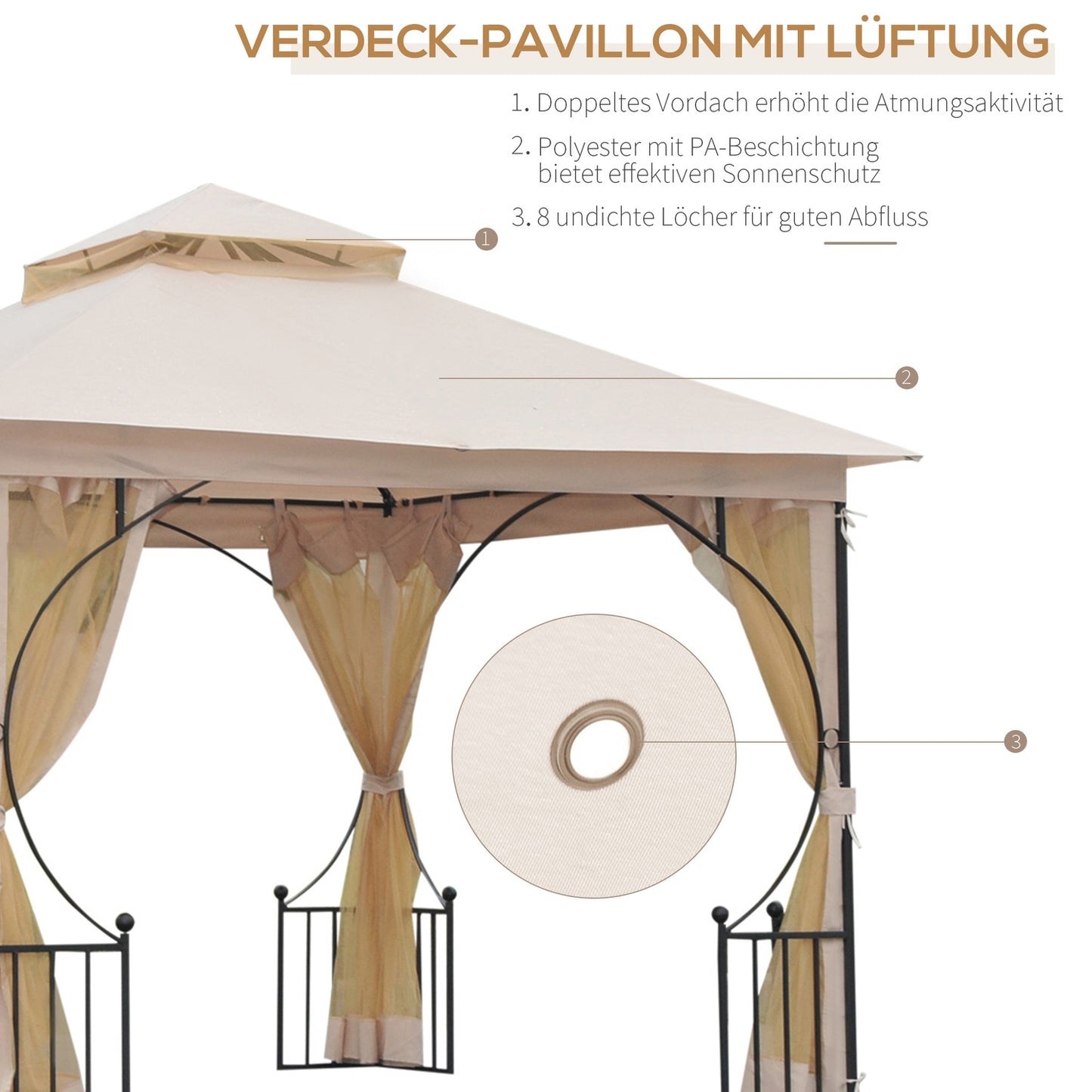 Garden party tent - double roof, 3x3M tent