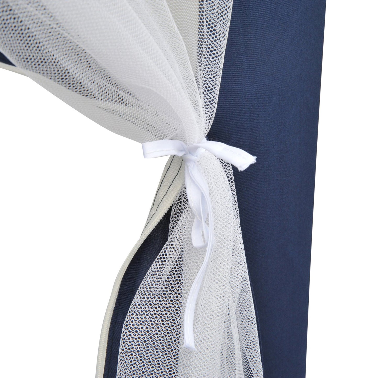 Hexagonal garden pavilion with mosquito net - blue, 195x250x250 cm