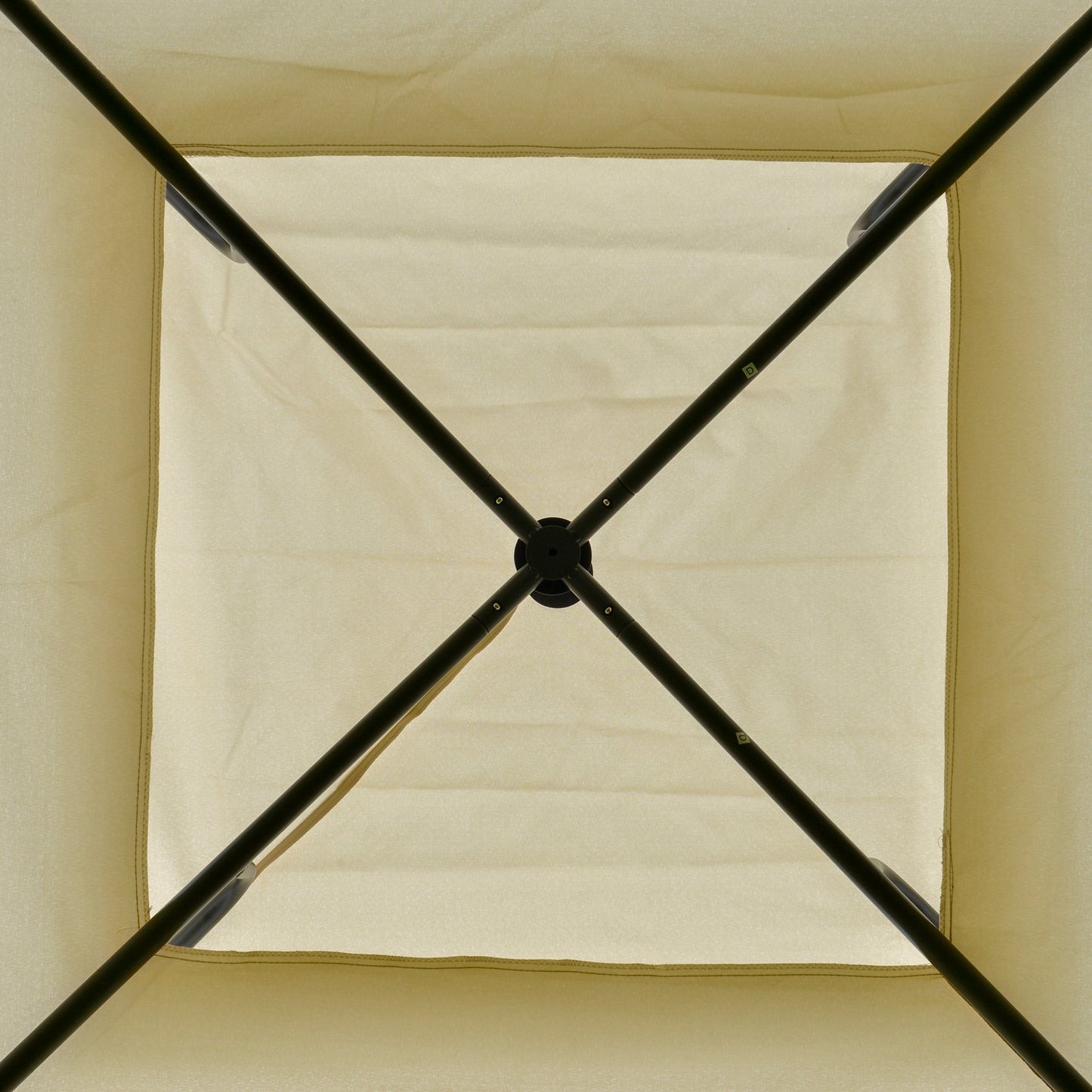 Beige metal polyester pavilion tent, double roof 3.45m