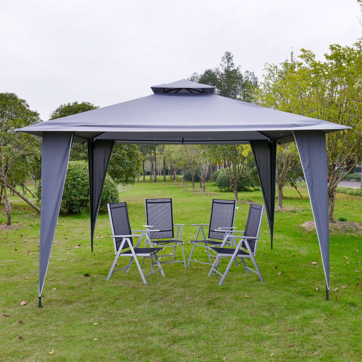 Gray metal Pavilion Party tent 3.45x3.45x2.68M Polyester