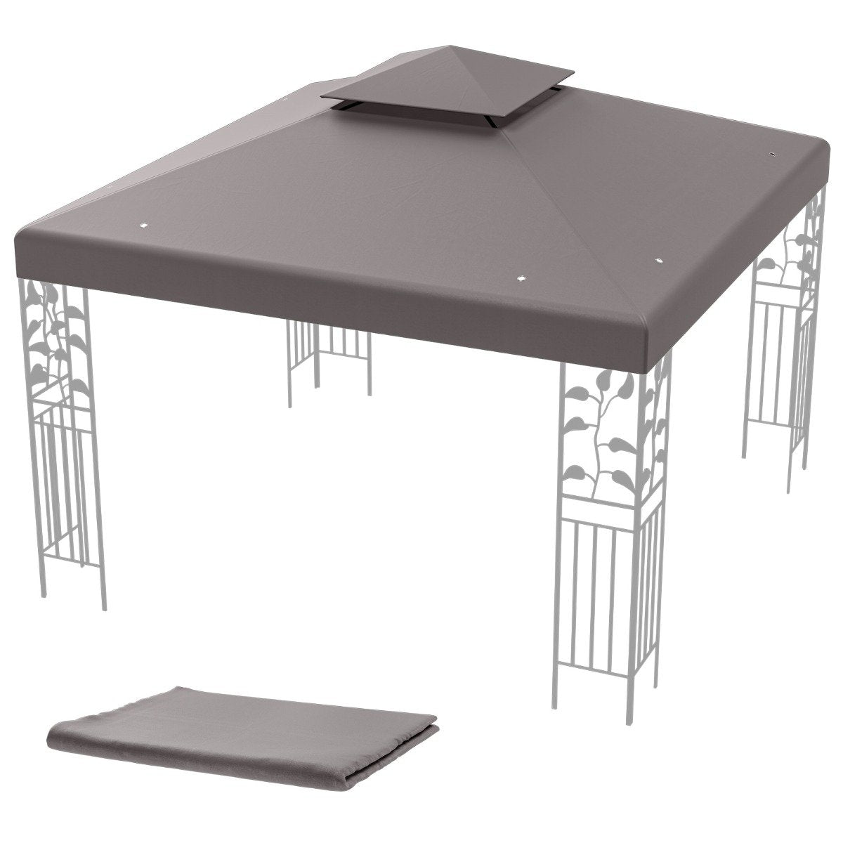 Pavilion Replacement Roof, 3x3M, Gray, Ventilation Flap