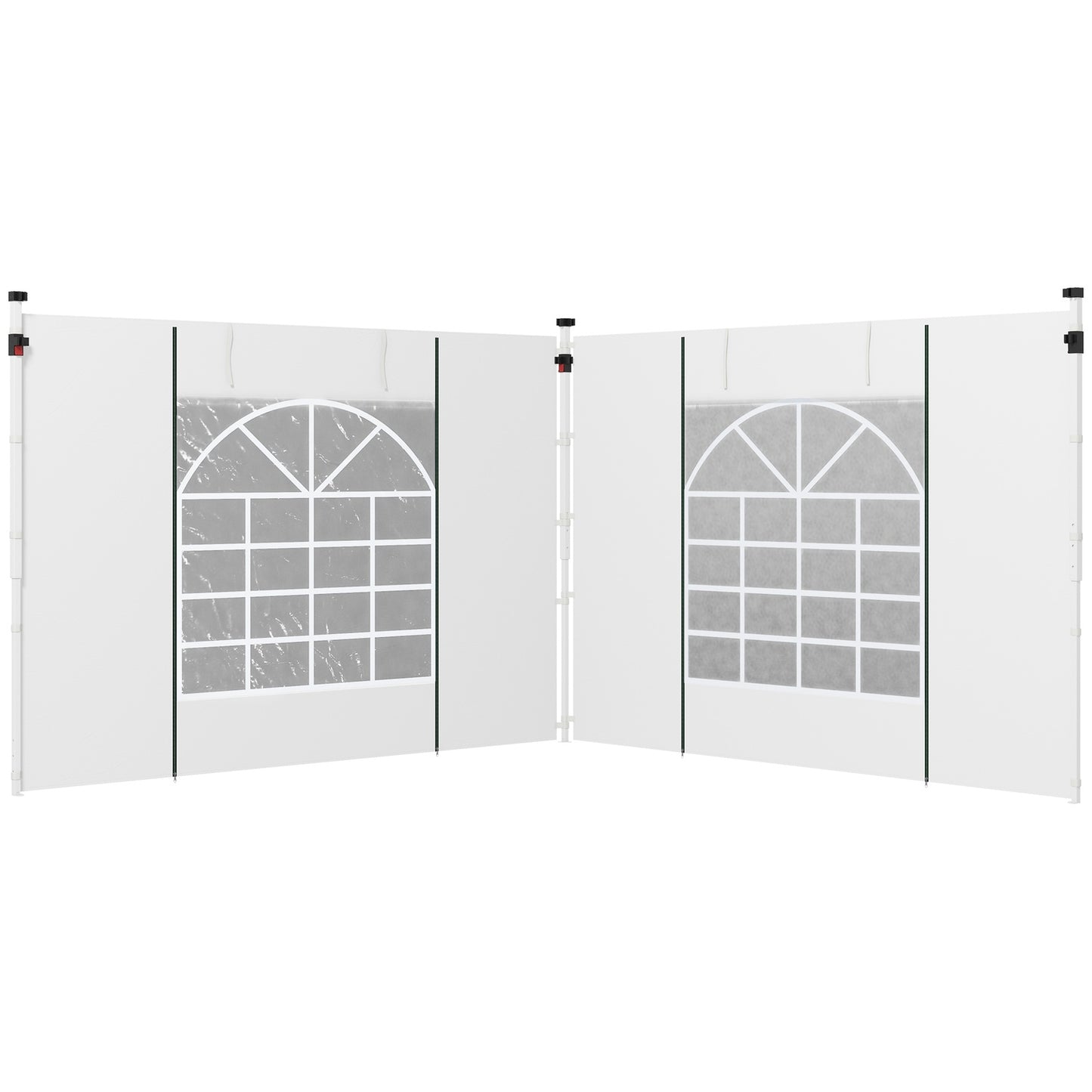 Party tent side panels with window & door, 3x3/3x6 m, White