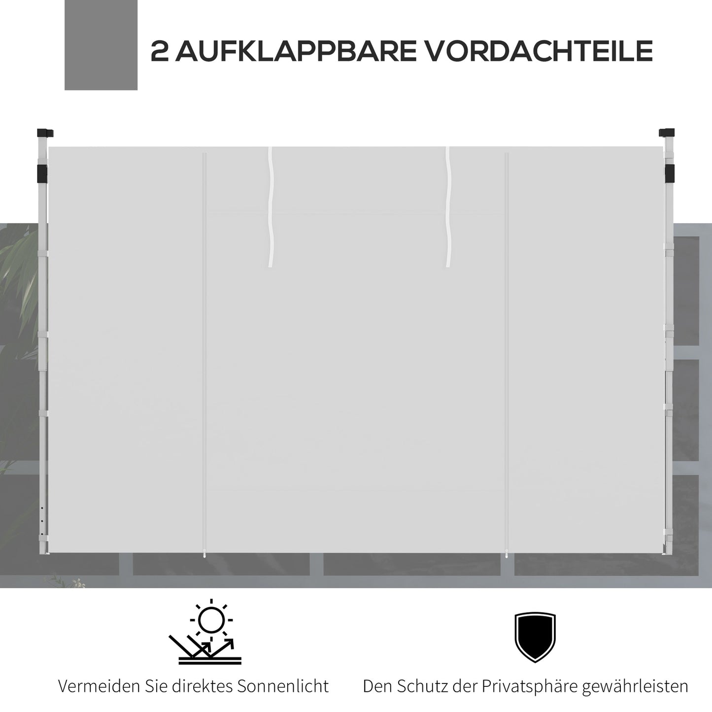 Party tent side panels with window & door, 3x3/3x6 m, White