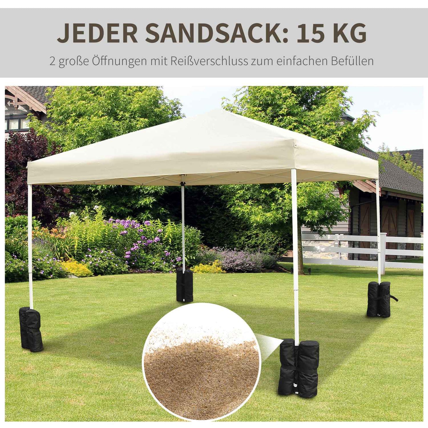 Folding Gazebo Pavilion Stands Set of 4 - Sturdy Black