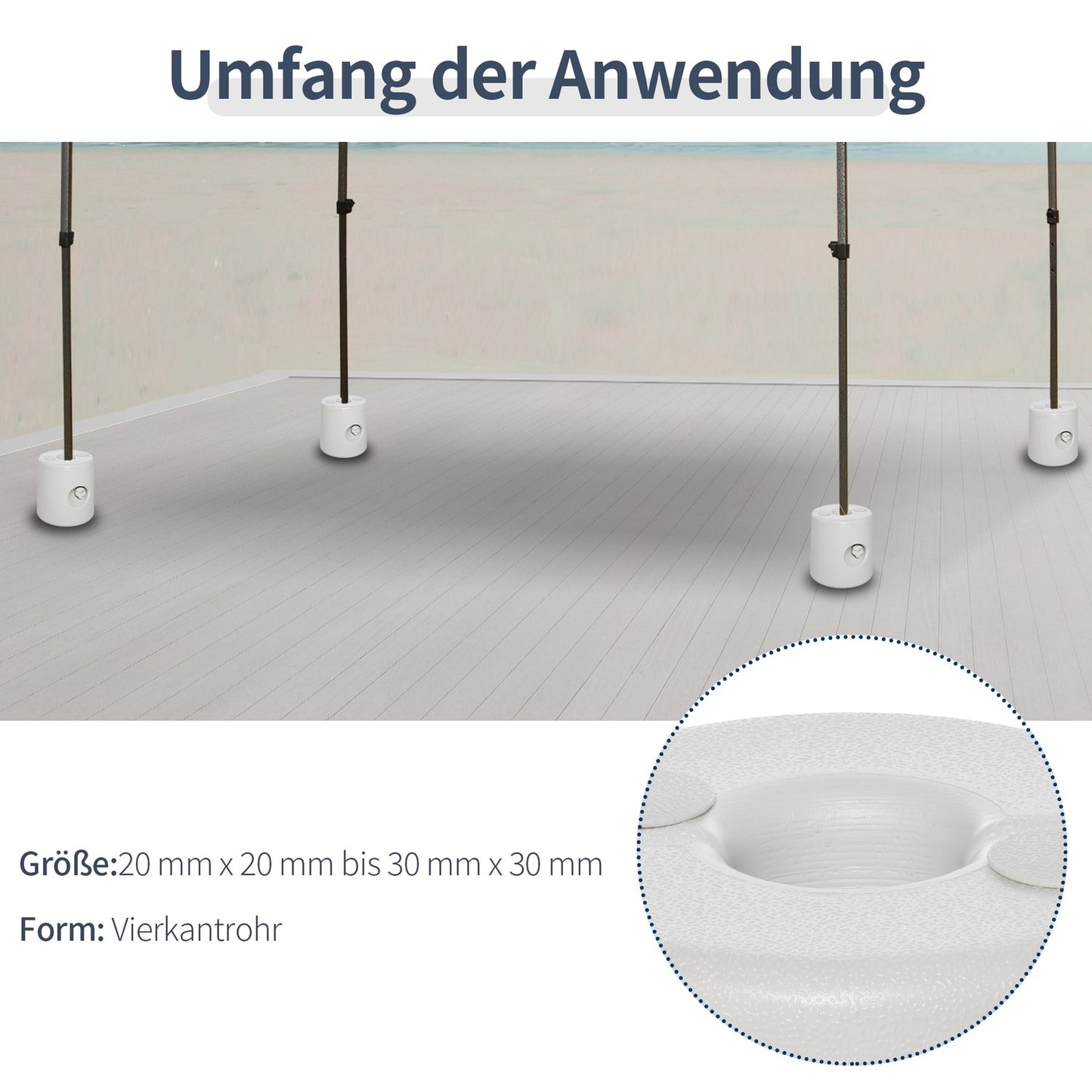 Pavilion tent weight set, water/sand fillable, 24x25 cm