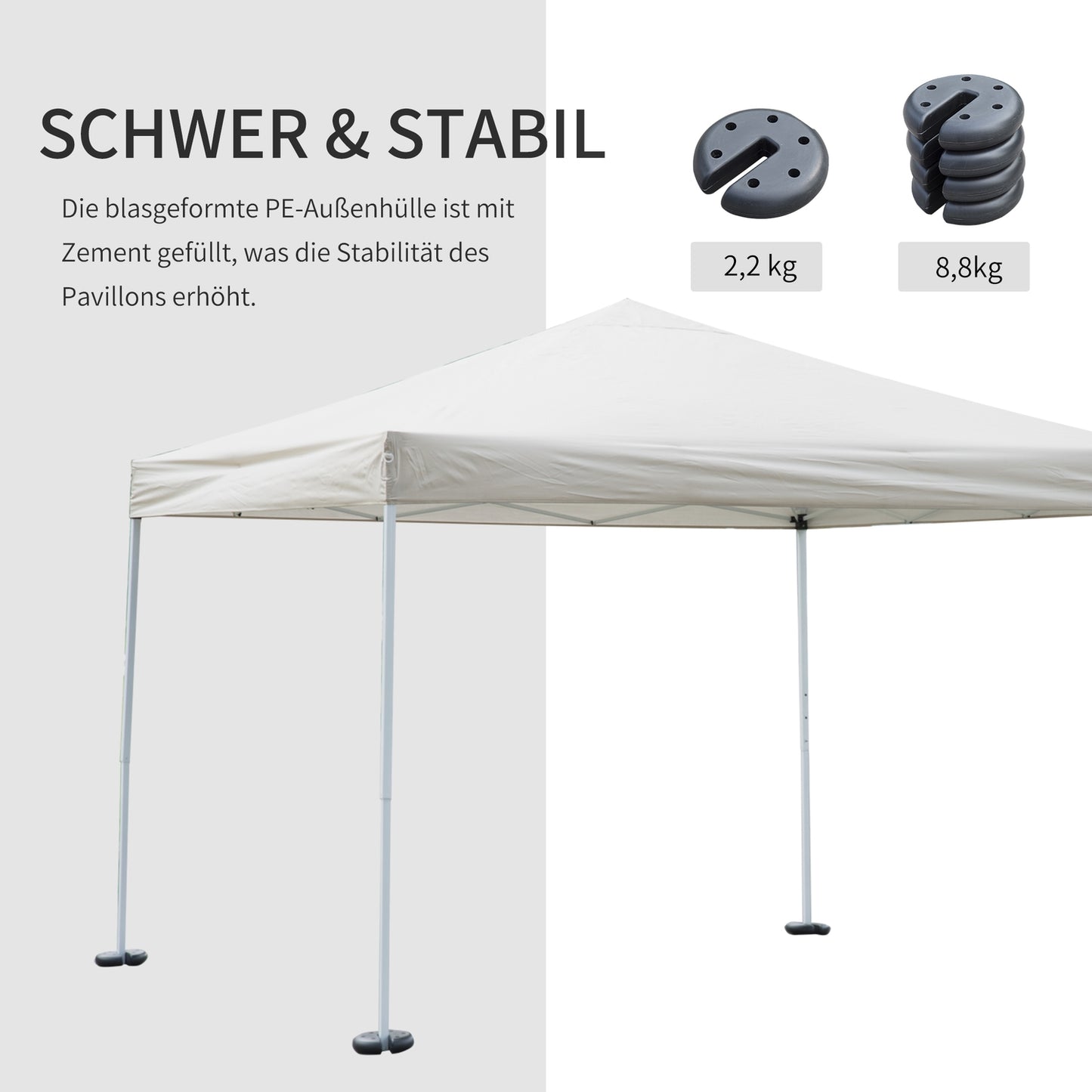 Tent weight set, 4 pieces, 2.2 kg, secure pavilion base