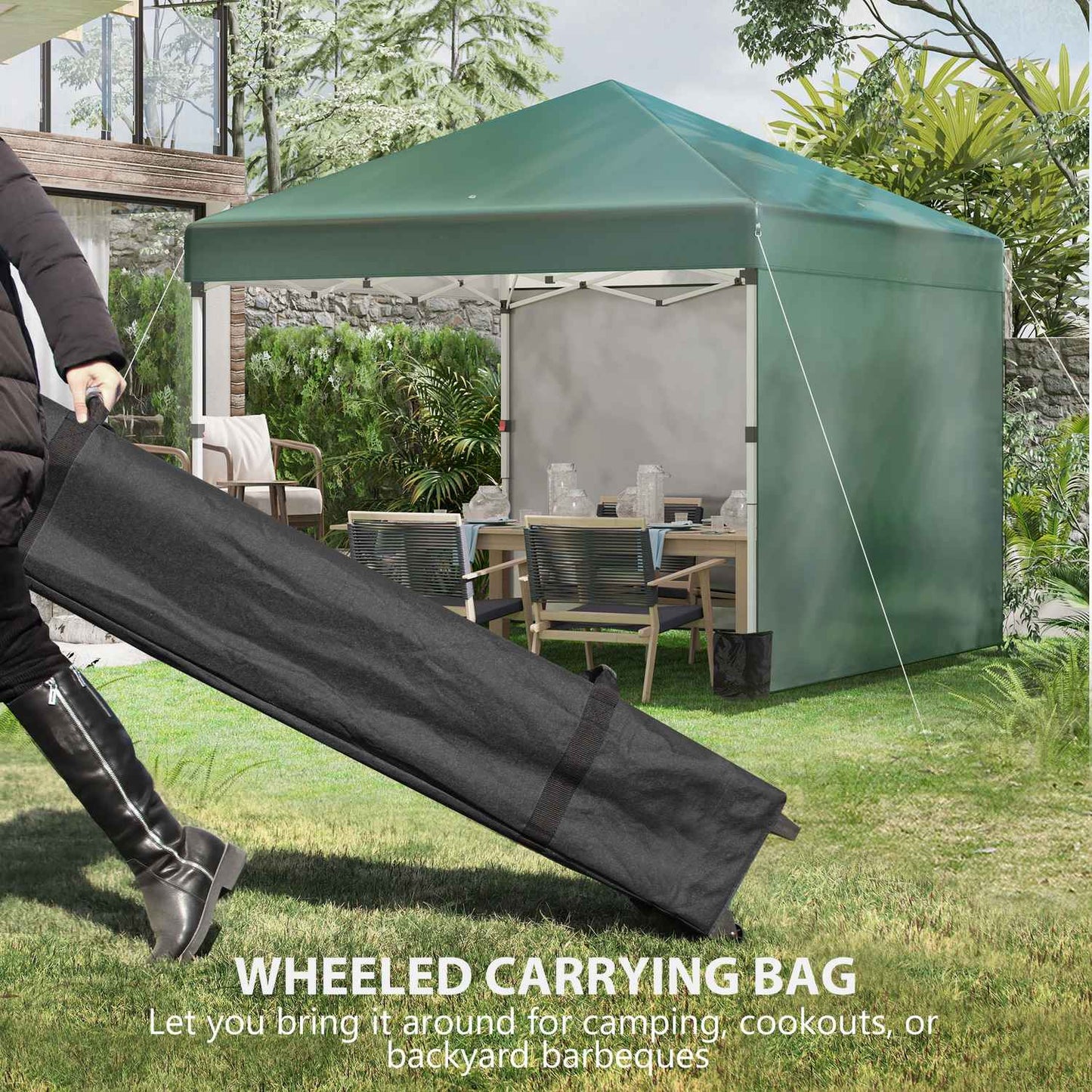 3x3m water-repellent pop-up pavilion, UV 30+