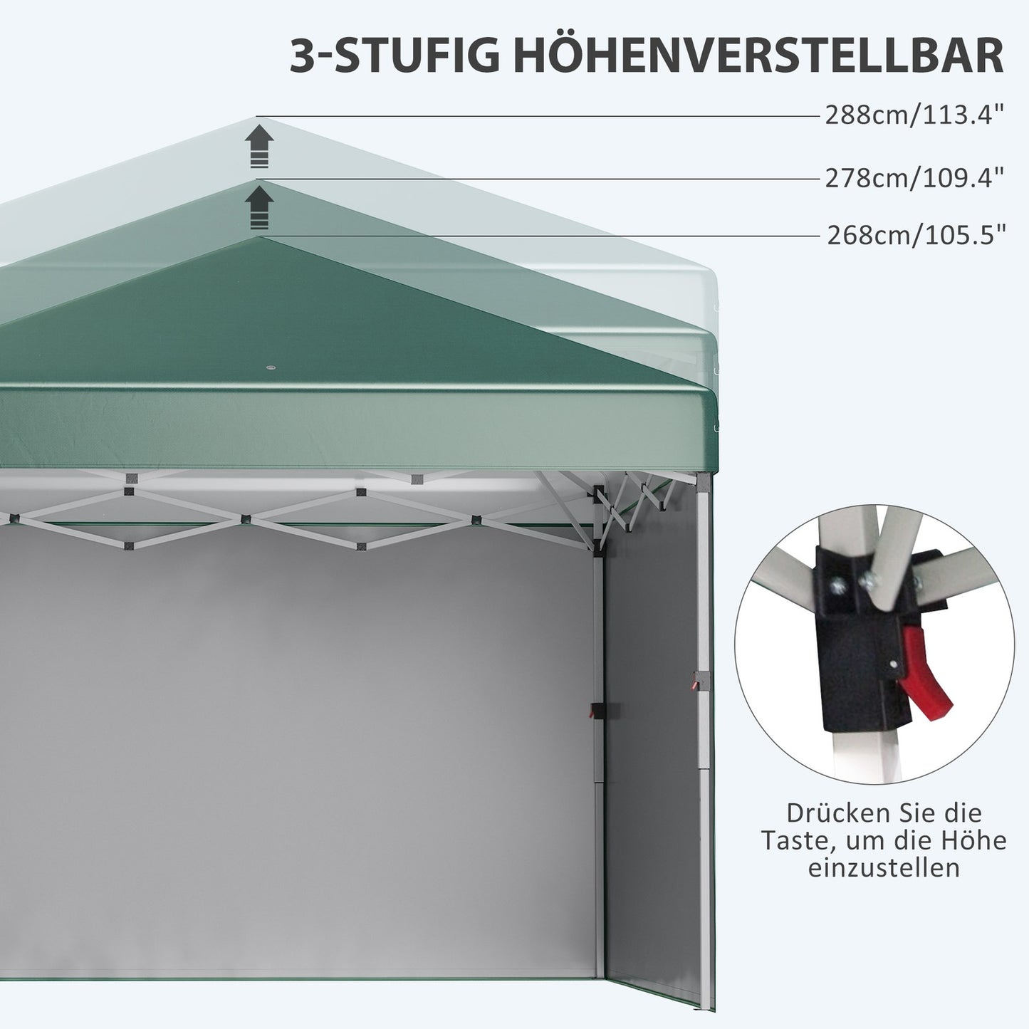 3x3m water-repellent pop-up pavilion, UV 30+