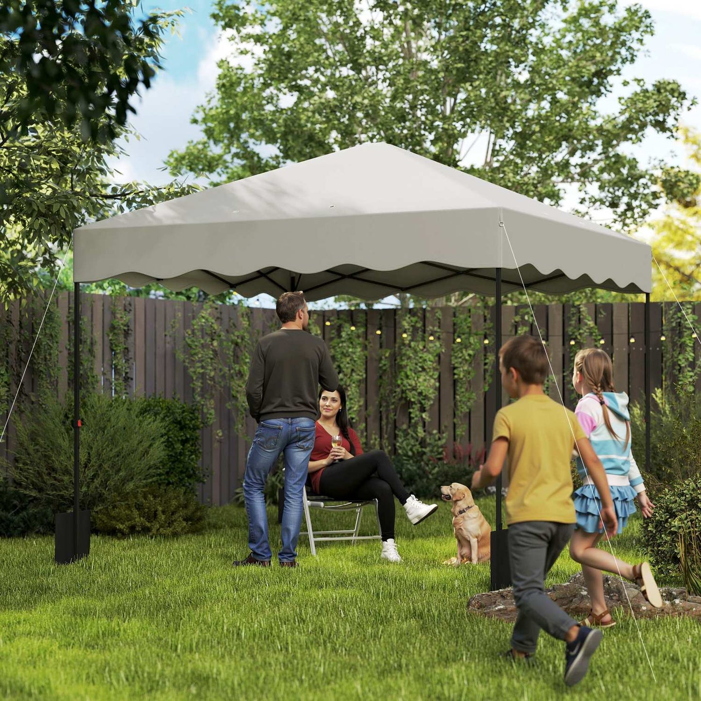 3x3m pop-up pavilion, water-repellent, UV 50+ protection