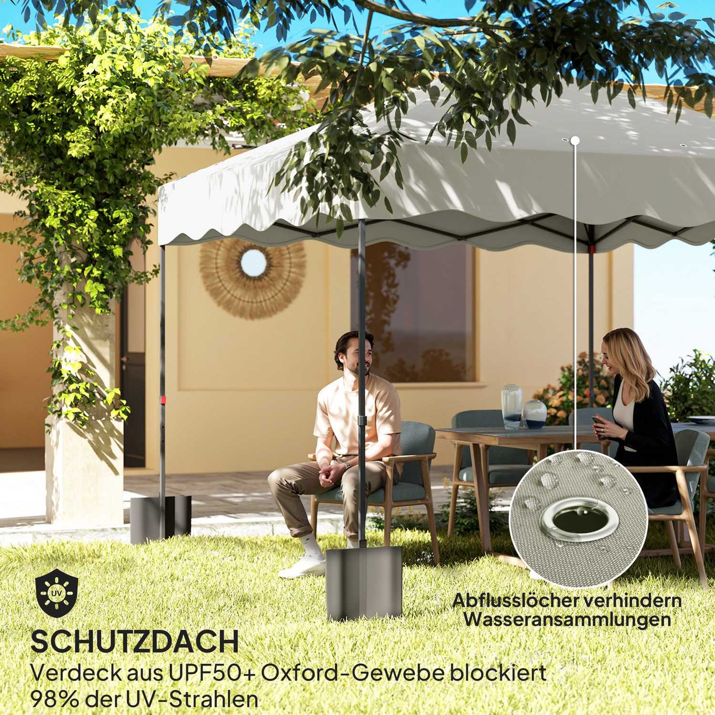 3x3m pop-up pavilion, water-repellent, UV 50+ protection