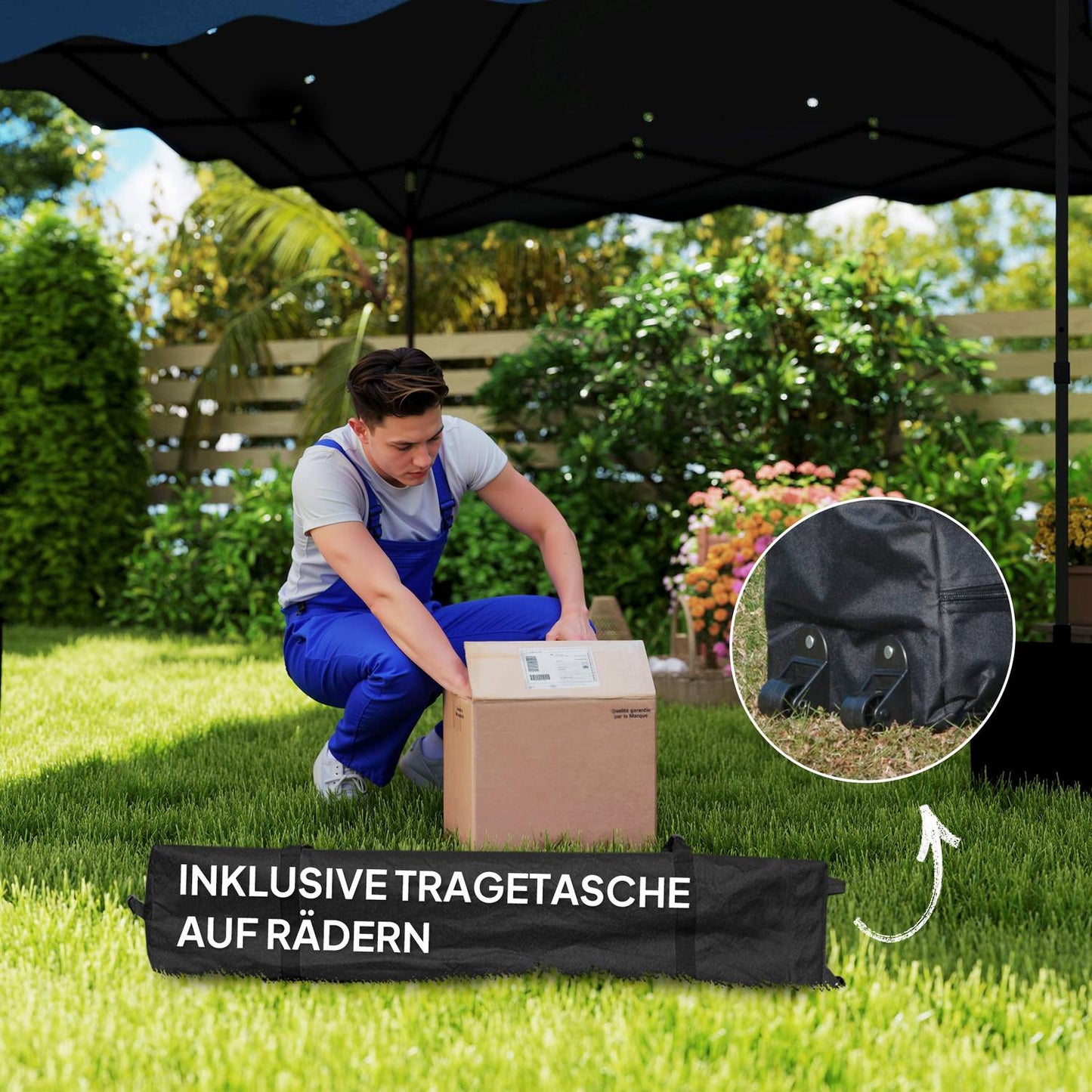 Pop-up garden pavilion, 3x3m, water-repellent, UV 50+