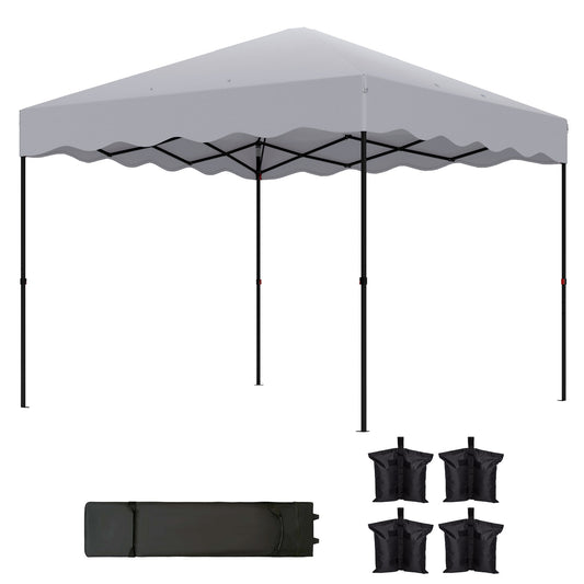 3x3m water-repellent pop-up pavilion, UV 50+, light grey