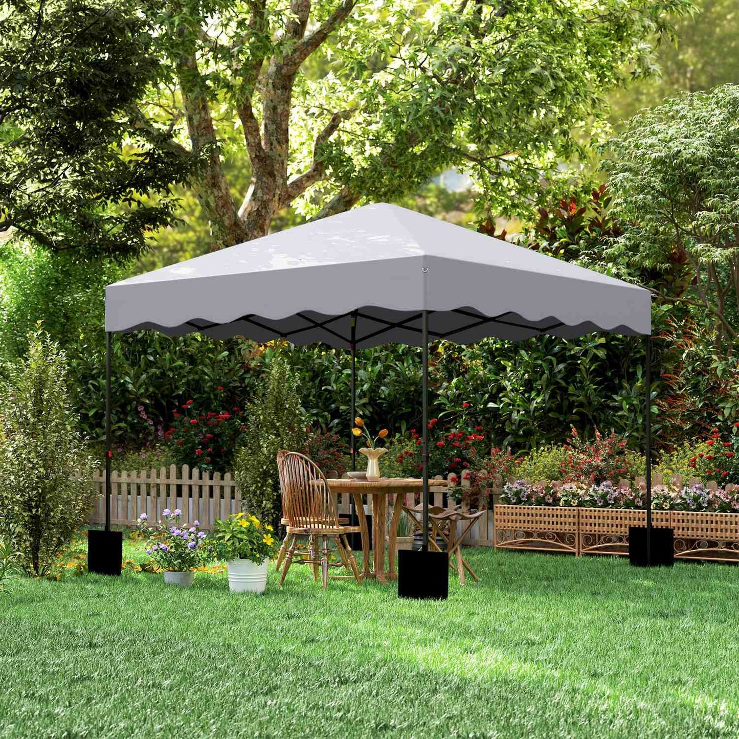 3x3m water-repellent pop-up pavilion, UV 50+, light grey