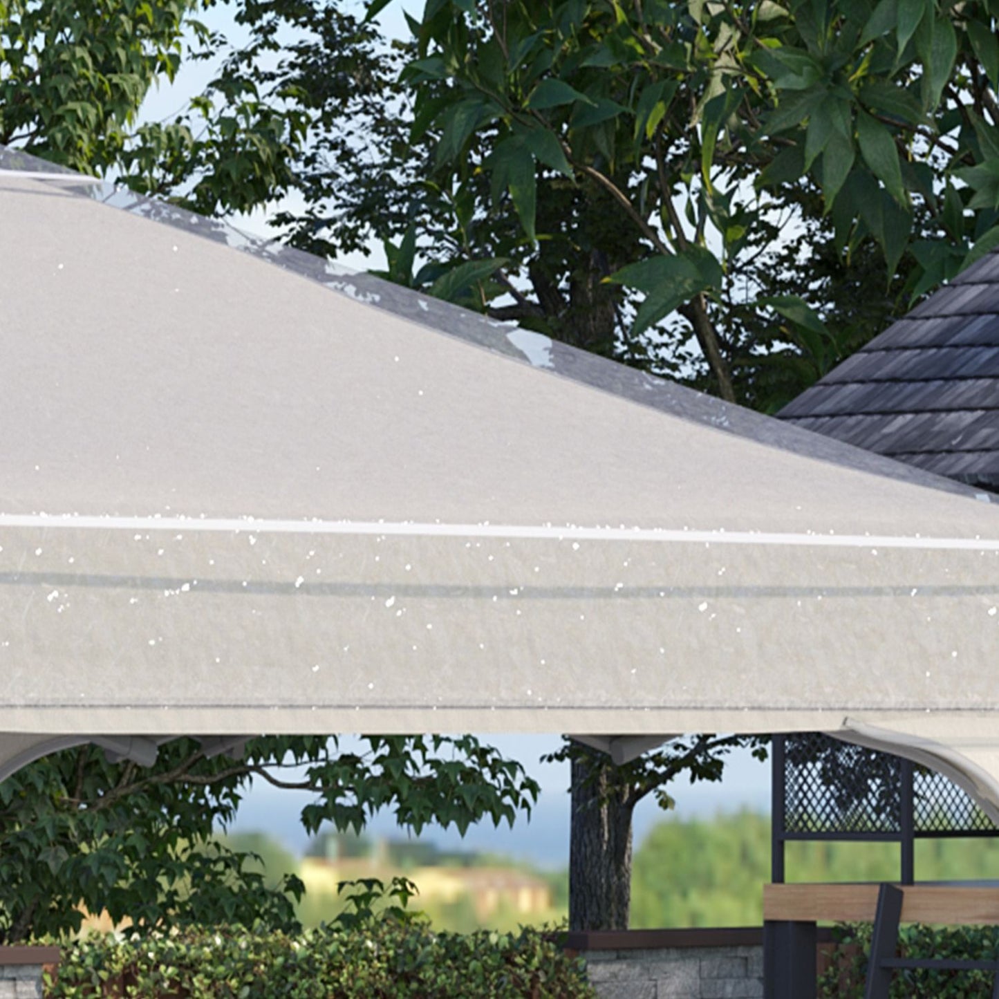 Waterproof 3x3m pavilion roof cover - winterproof, transparent