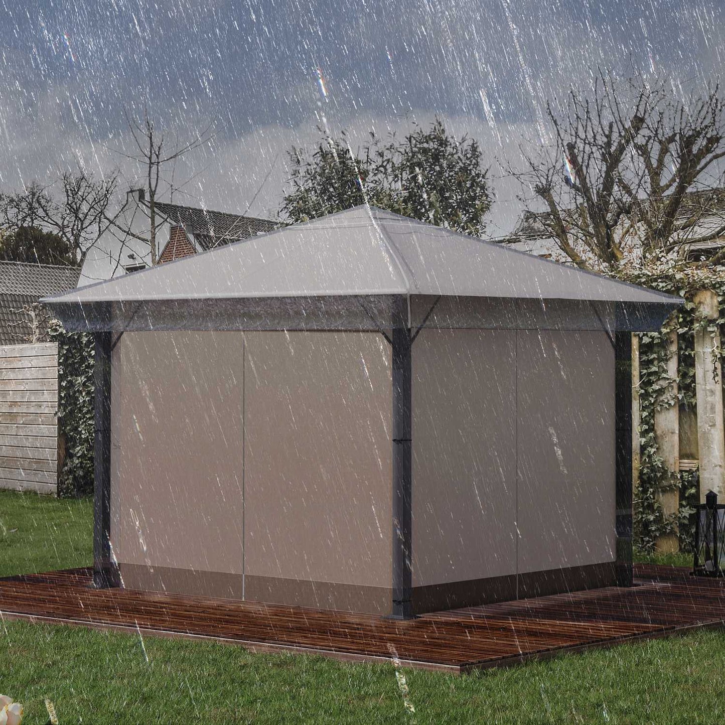 Waterproof 3x3m pavilion roof cover - winterproof, transparent