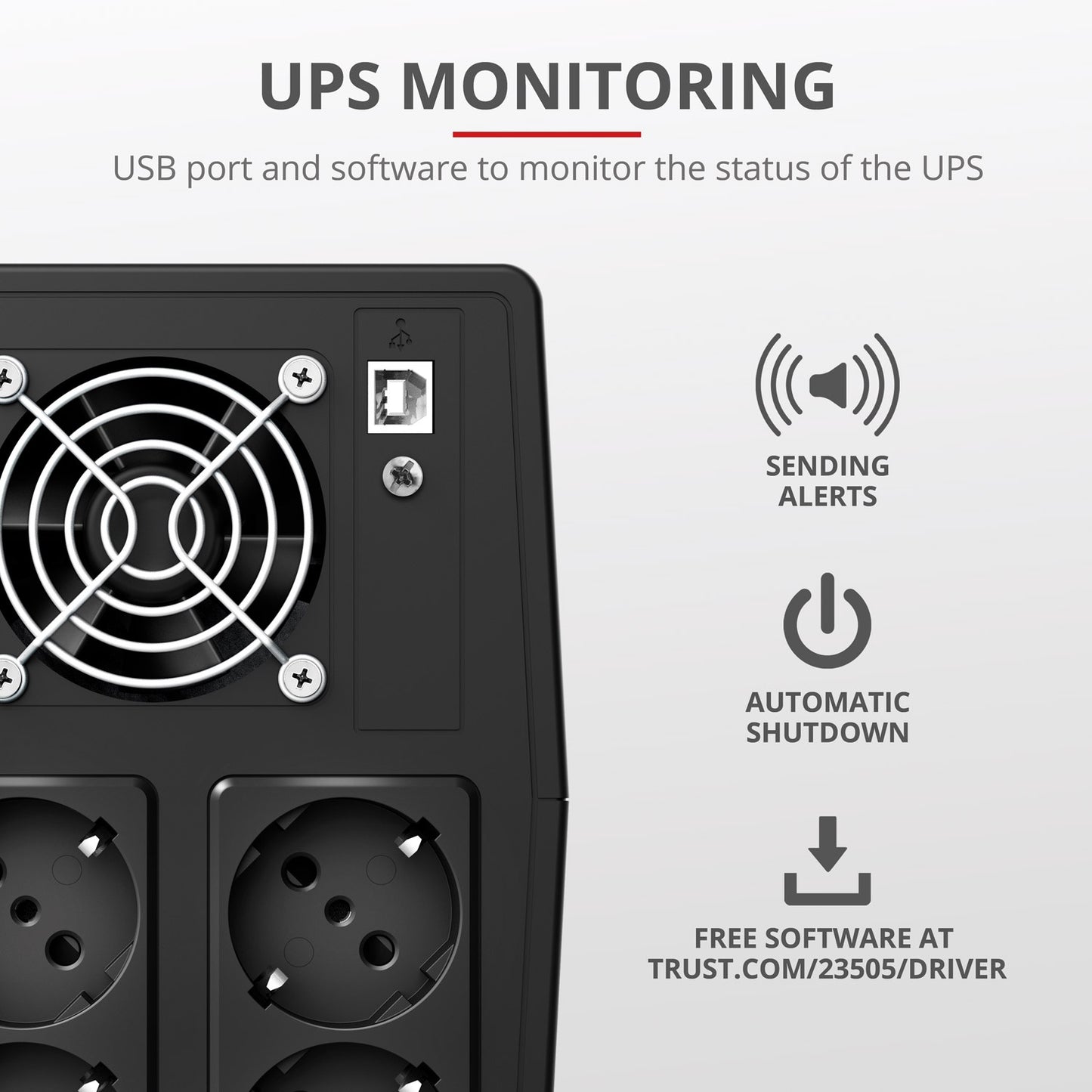 Paxxon 1500VA UPS 4 sockets Schuko